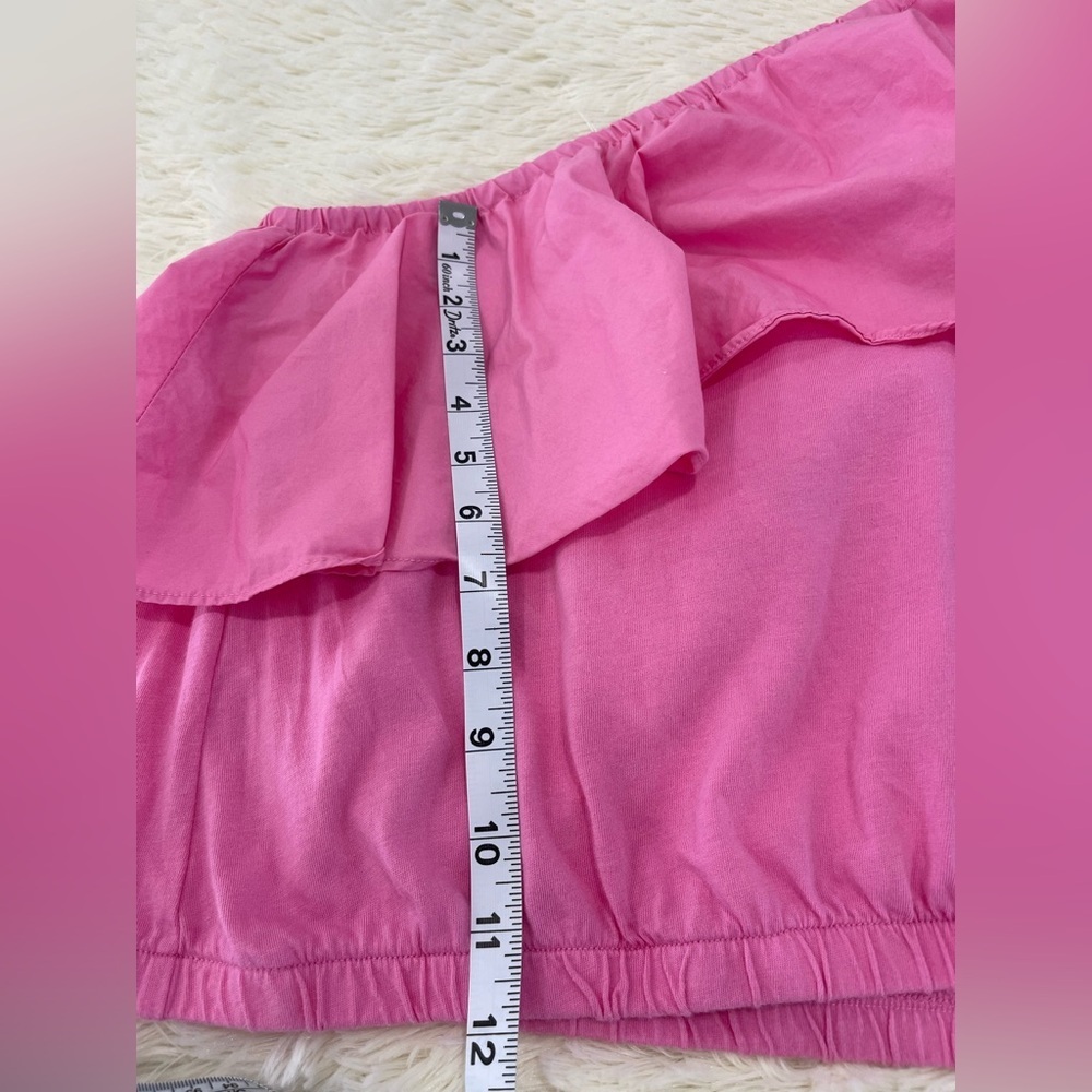 Elegant Pink Ruffle Off-Shoulder Blouse - Picture 5 of 8